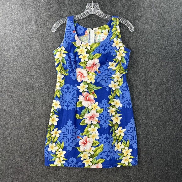Dresses & Skirts - T Y Hawaiian Dress Sz Small Blue Floral Vintage Made In Hawaii USA Beach Summer